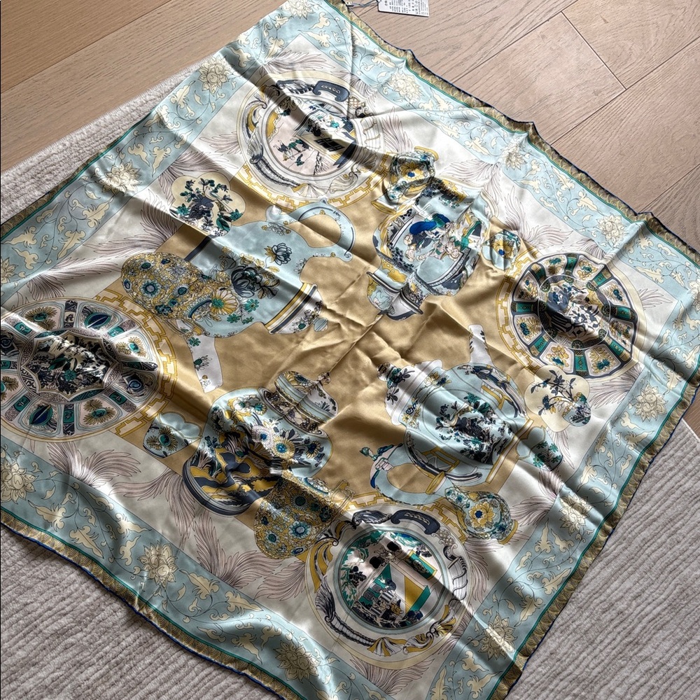 Chic Patterned Silk Scarf